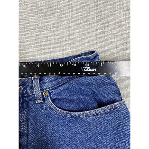 LL Bean Jeans Womens 12 Medium Blue Original Fit Relaxed Flannel Lined Plaid - Picture 4 of 12